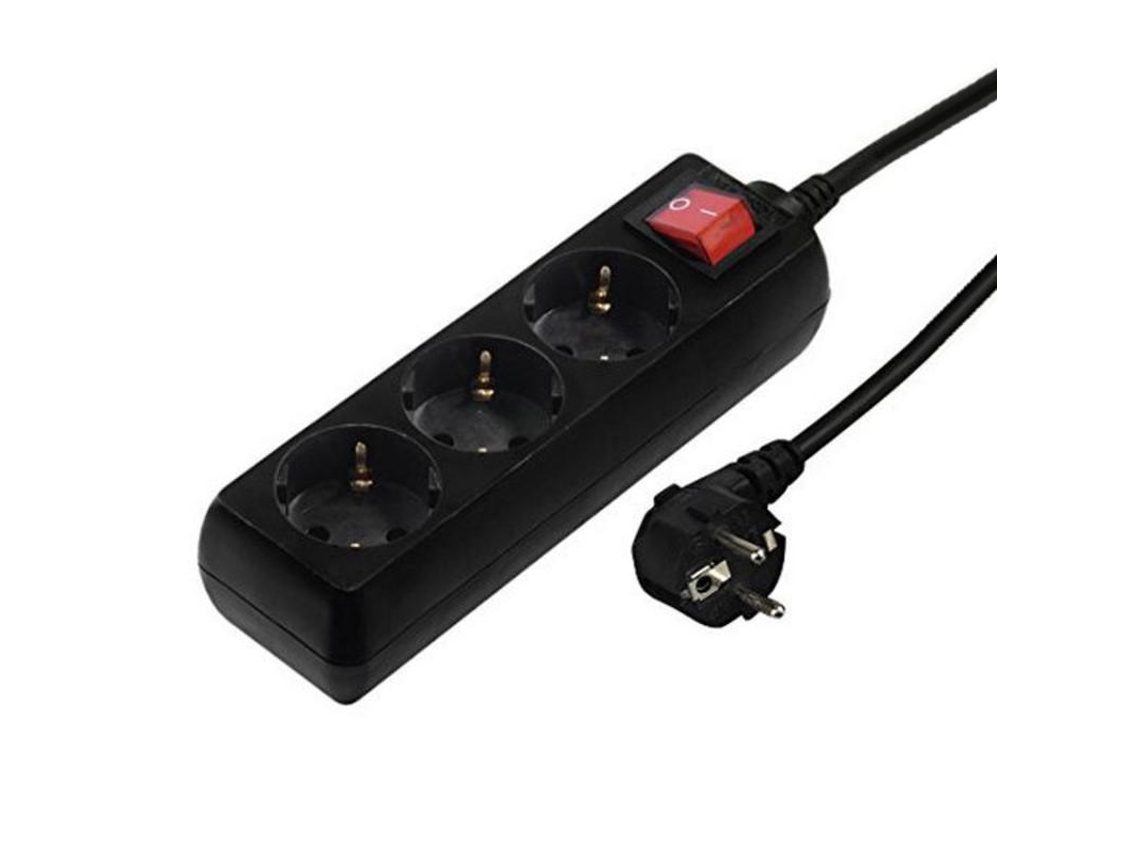 Extensão com 3 Tomadas com Interruptor Hama Technics 00030392 Preto