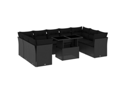 Garden Sofa Set, Garden Sofa Sets Vidaxl Preto Rattan / Vime (n/a)