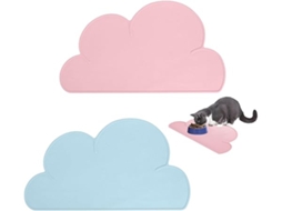 2 Tapetes de Mesa com Formato Nuvem, para Alimentação, Silicone, Animais de Estimação, Ergonômico, Uso Diário STELASPLEN