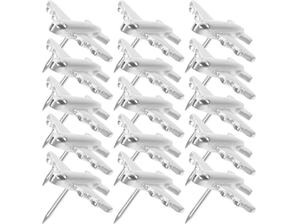 Prateada Tachinhas Com Design Exclusivo, 60 Tachinhas Em Liga Zinco Formato Avião Para Quadros Cortiça, Materiais