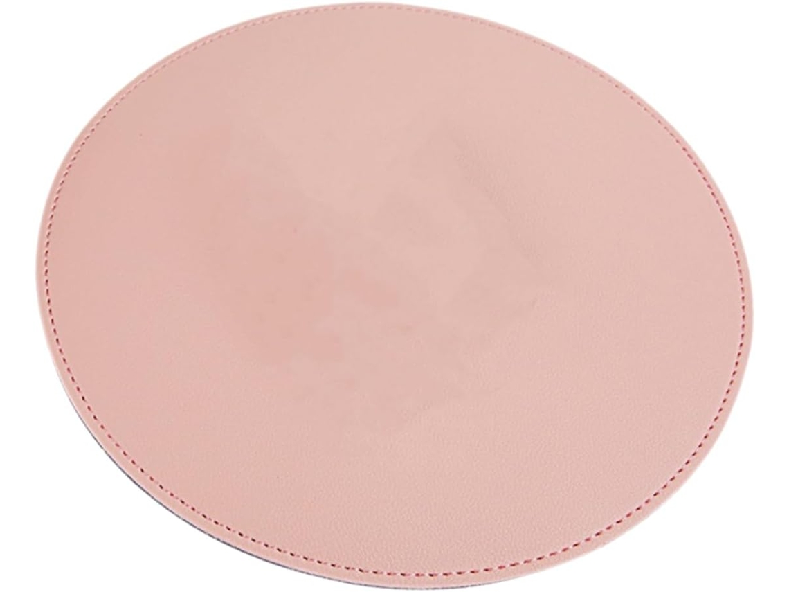 Mousepad Redondo Rosa Em Pvc E Feltro Antiderrapante