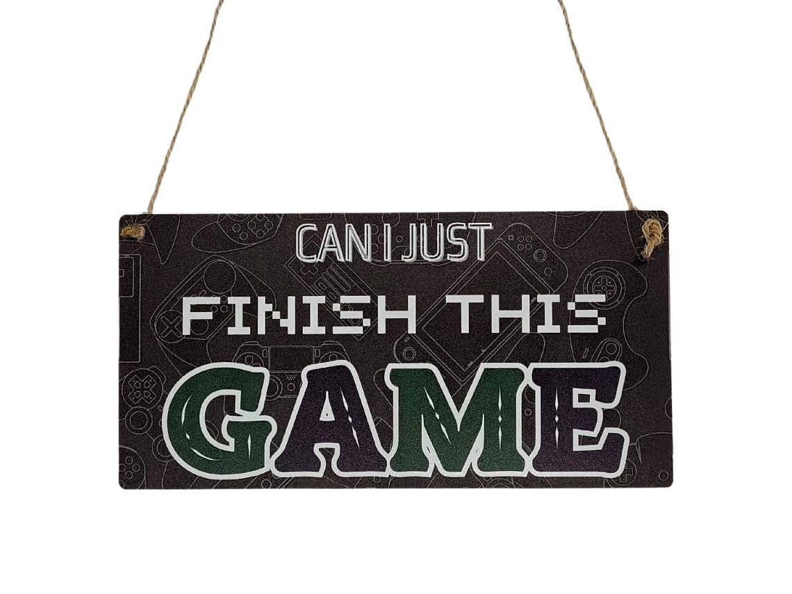 Placa Suspensa De Madeira Retangular Para Gamer 20 Cm