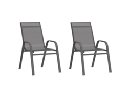 Stackable Garden Chair, Stackable Chairs Vidaxl Cinzeto Tecido (n/a)
