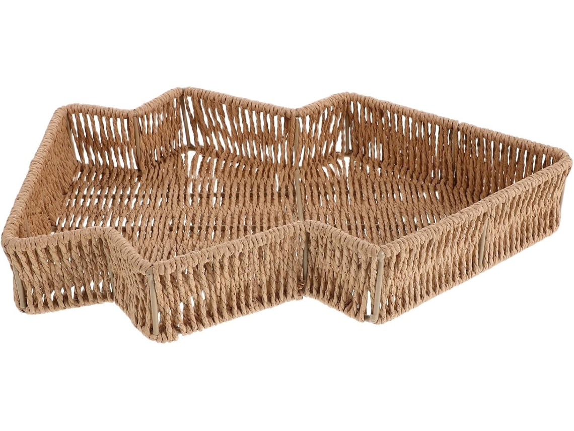 Cesta De Natal De Vime Com Árvore De Natal Artificial Para Sobremesas, Frutas E Petiscos. Organizador De Mesa Rústico Para Cozinha Gokoco
