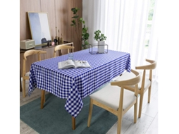 Retângulo de Toalha de Mesa Xadrez – Toalha de Mesa Guingão Resistente a Manchas À Prova D'Água e Lavável 90 X 150 Cm Azul ZMDECQNA