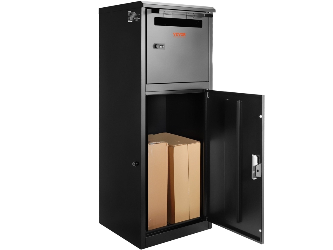 Caixa de Armazenamento VEVOR de Aço Galvanizada Da Entrega Do Pacote com Fechamento Codificado 16,2x15,8x44 Polegadas (Outlet Grade A)