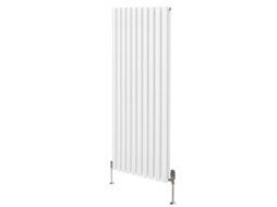 Radiador Vertical De Colunas Ovais Branco 1600x600mm Em Aço Carbono Com Válvulas Termostáticas Cromadas, Elevada