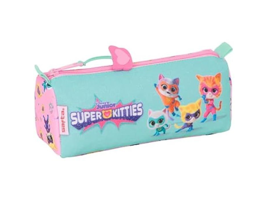 Estojo Safta Supergatinhas Fecho Éclair Compartimento Menina