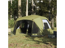 Vidaxl Tenda Familiar 10 Pessoas Libertação Rápida Impermeável Verde