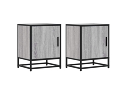 Conjunto de 2 Mesas de Cabeceira Sonoma Cinzento Madeira MAISON EXCLUSIVE (40x31x50 cm)