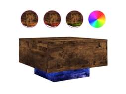 Mesa de Centro com Luzes Led Carvalho Fumado MAISON EXCLUSIVE (55x55x31 cm)