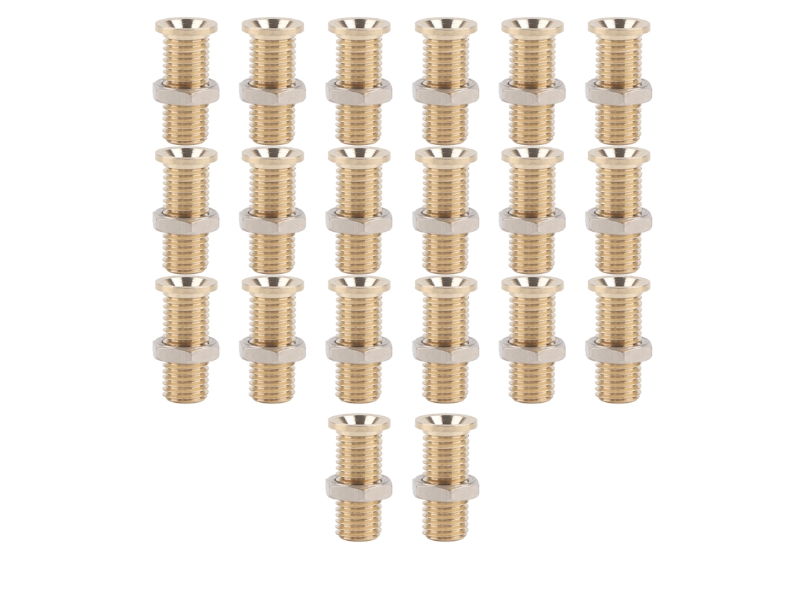 20 Set Tomada Banana Fêmea de Cobre Dourada 4mm com Porca M6 para Teste Elétrico Modelo 21.140 S/MARCA