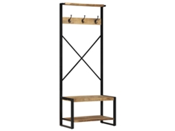 Vidaxl Suporte Para Roupas 80x40x190cm Madeira Mangueira Maciça Áspera