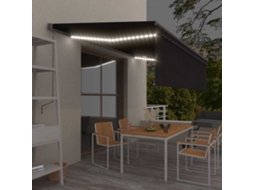 Vidaxl Toldo Automático Com Estore/led/sensor De Vento 5x3 M Antracite
