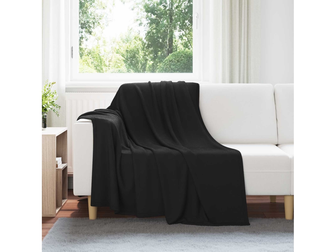 Vidaxl Manta Preto 200 X 150 Cm 0.42 Kg Lã