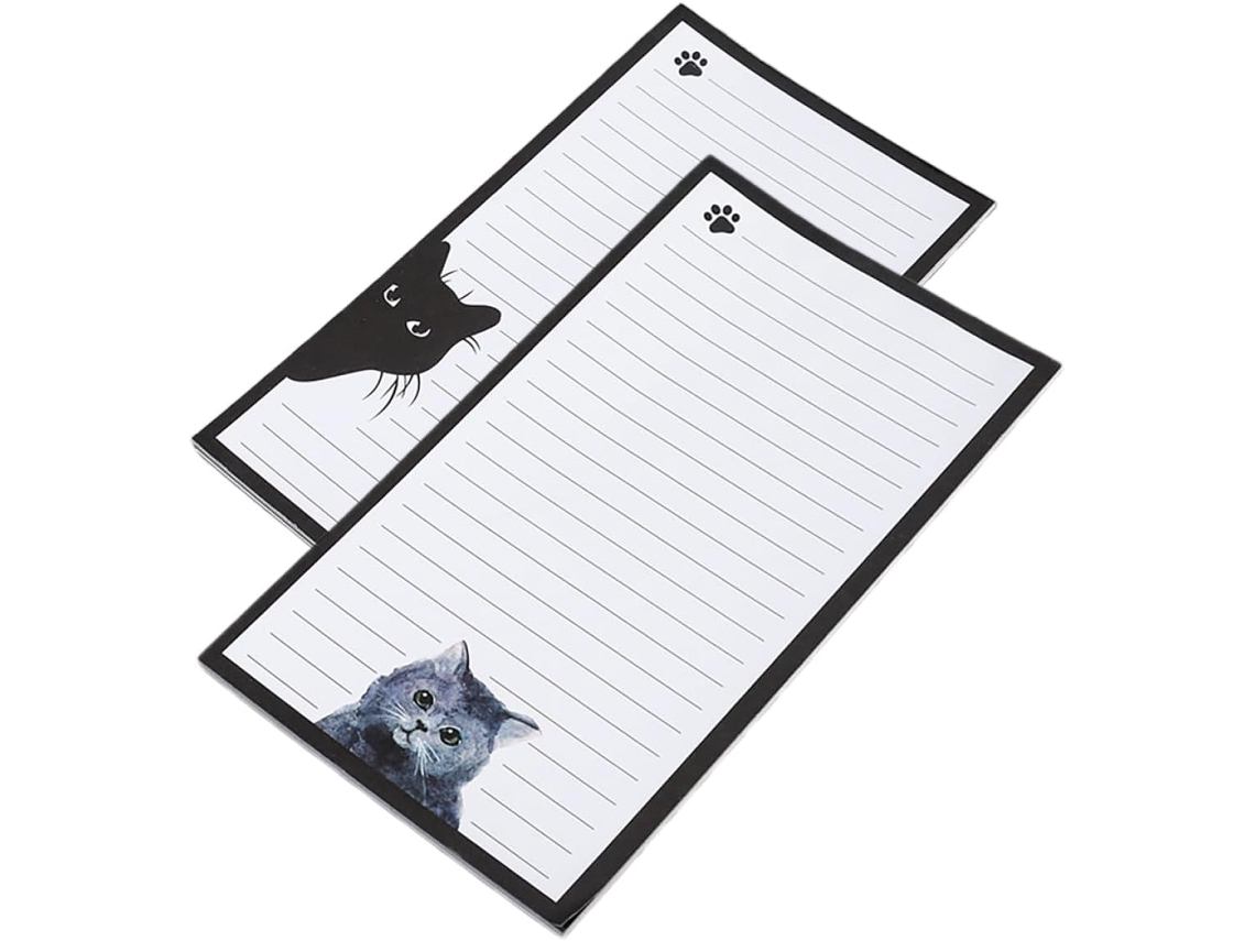 2 Peças Set De Bloc-notes Chat Adhésifs Mignons Notes Découpables Polyvalentes Pour Bureau Et École