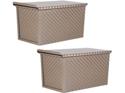 Conjunto De 2 Formas Antiaderentes Para Pão Com Tampas, Forma De Aço Inoxidável Para Pão, Torradas E Gokoco