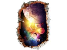 Adesivos Parede 3d Pvc Planetas Espaço Sideral Decoração Prática Segura Paredes Vidros Design Criativo GOKOCO