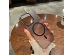 Capa Transparente Preta Magnética Ultrafina Para Iphone 17, Resistente A Impressões Digitais, Fosca E Rígida.