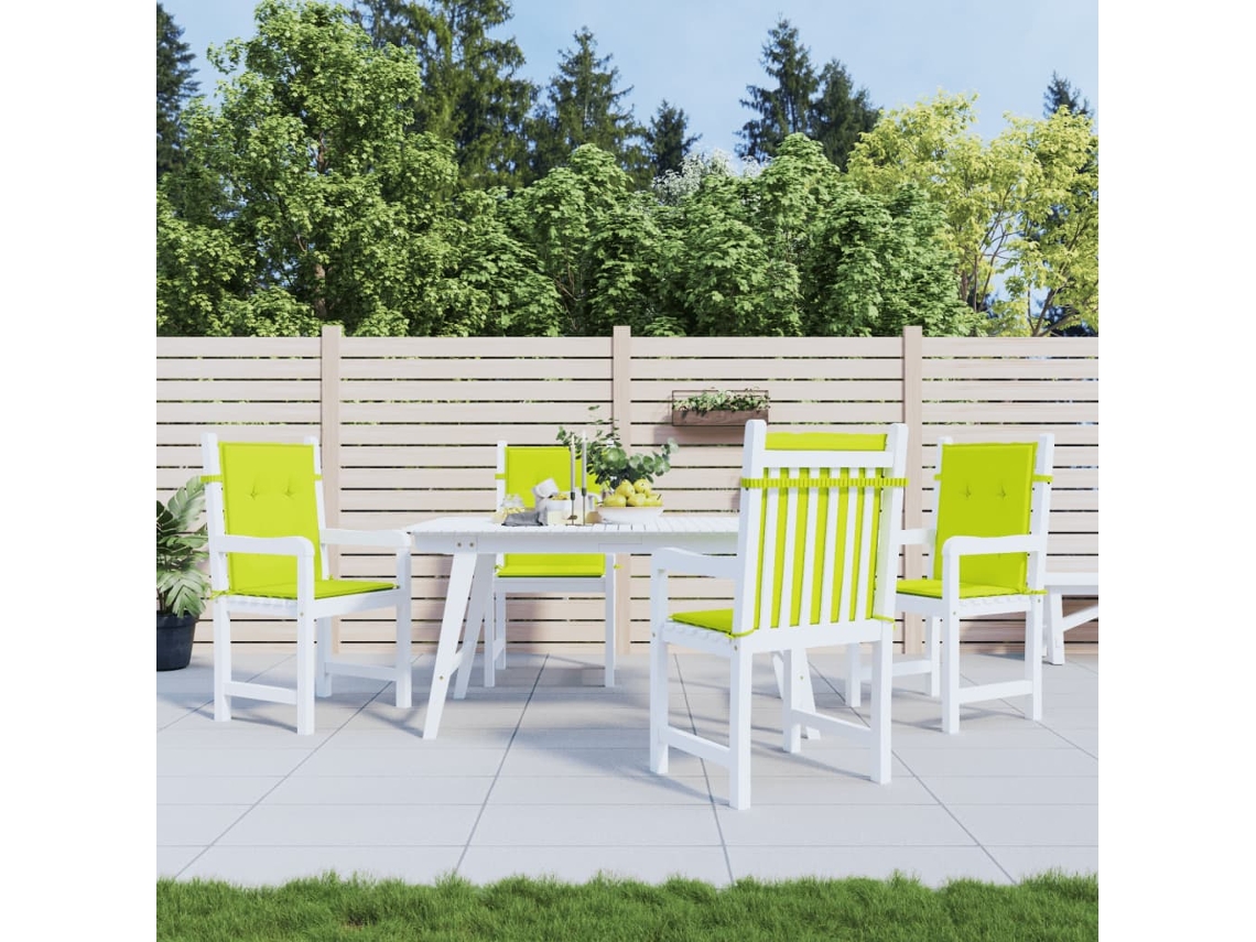 Vidaxl Almofadões Lombares P/ Cadeiras Jardim 4pcs Oxford Verde Brilh.