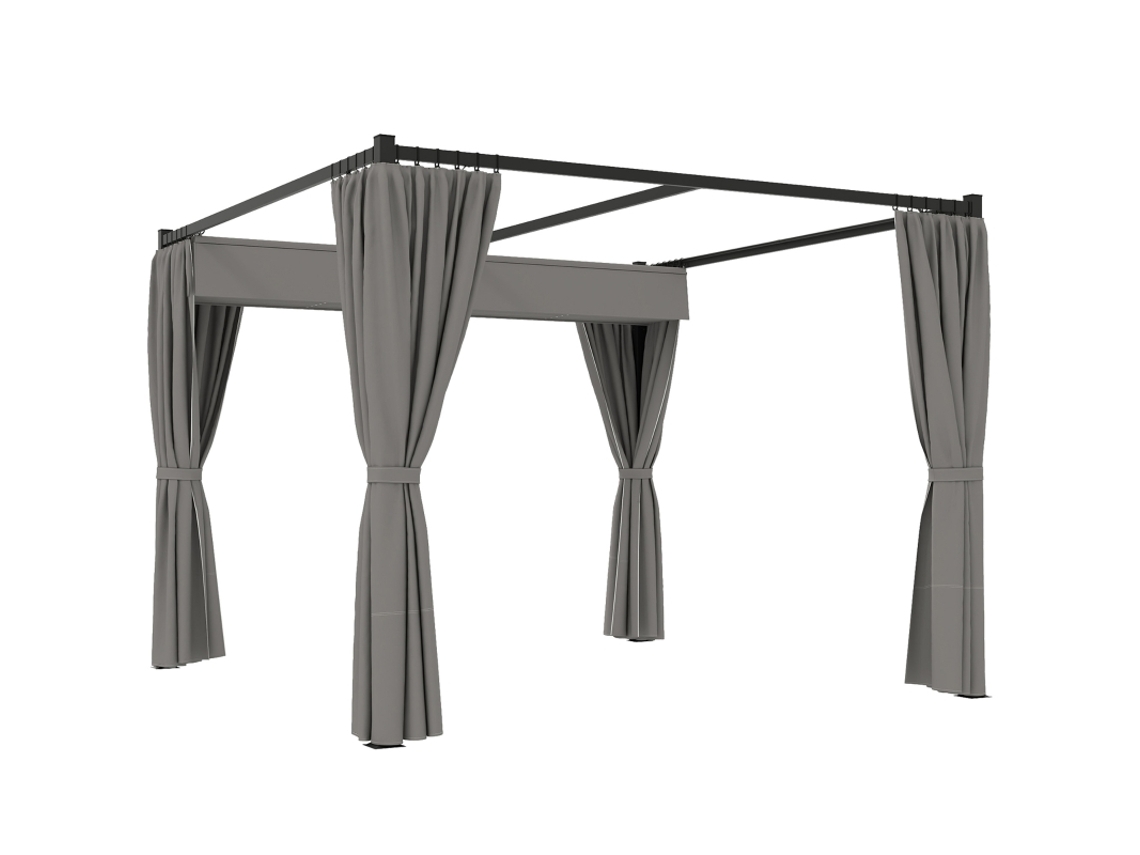 Pérgola Autoportante 3x3m com Cobertura Deslizante, 4 Paredes Laterais, Resistente UV, SINI TECH STORE