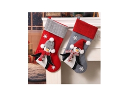 Meias De Natal Cinzas, Meias Com Pinguim 3d De Natal, Decoração, Sacolas De Presente De Natal Igvtrade (2 Unidades)