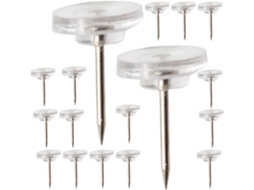 Conjunto Soimiss de 50 Tachinhas Transparentes e Leves para Quadro Cortiça, Multifuncionais, com Cabeça Redonda em