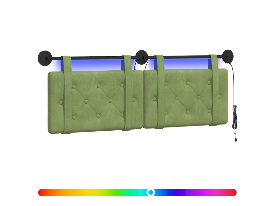 Conjunto 1 Cabeceira Suspensa Vidaxl Verde Veludo (150 X 55 X 5 Cm)