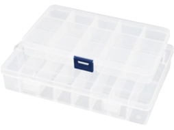 Caixa Organizadora 2 em 1 Plástico Branco Transparente com Parafusos CHABERLU