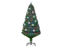Árvore De Natal Artificial 150 Cm Com Luzes Led E Fibra Óptica Multicolor