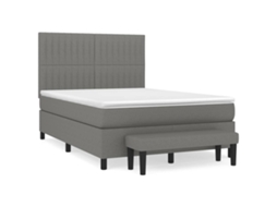 Box Spring Bed, Box Spring Beds Vidaxl Cinzeto Tecido (140 X 190 Cm)