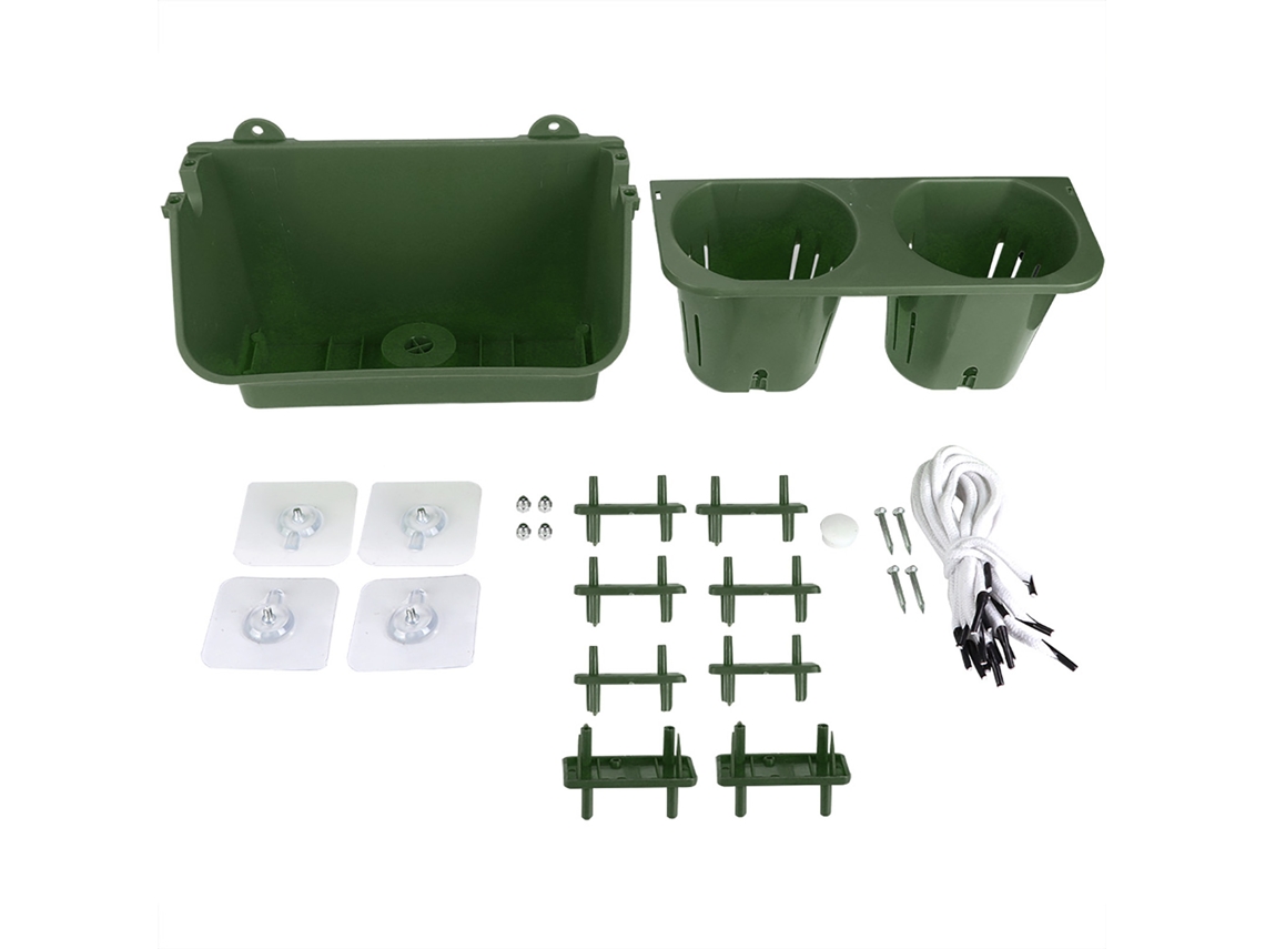 Vaso de Parede para Plantas Hanging Balcony Greening Decoracao Jardim Pp Verde Escuro | S/MARCA