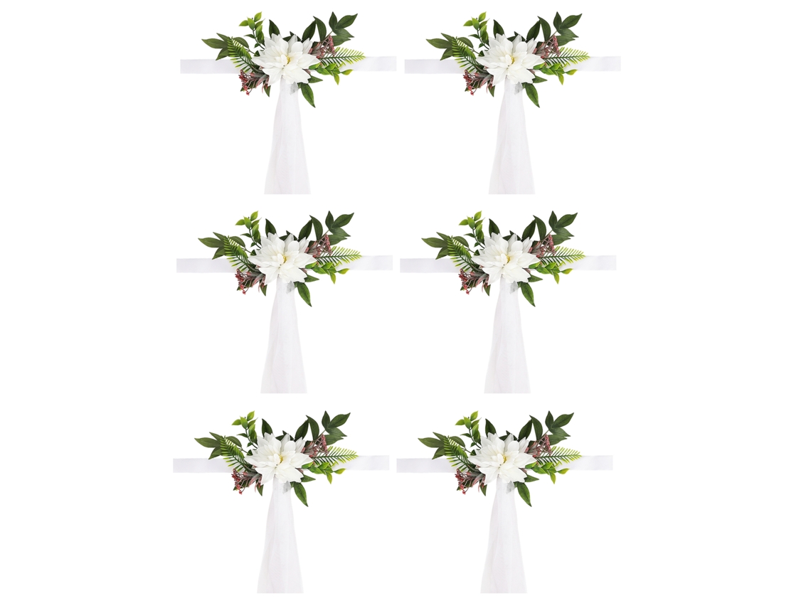 Flores Artificiais para Encosto de Cadeira, 6 Peças LAXISCREED
