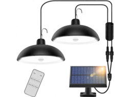 Omni luz Solar Exterior, 78 Leds com Sensor, Controle Remoto, Painel Ajustável 360°, 3 Níveis de Brilho, Impermeável Ip65