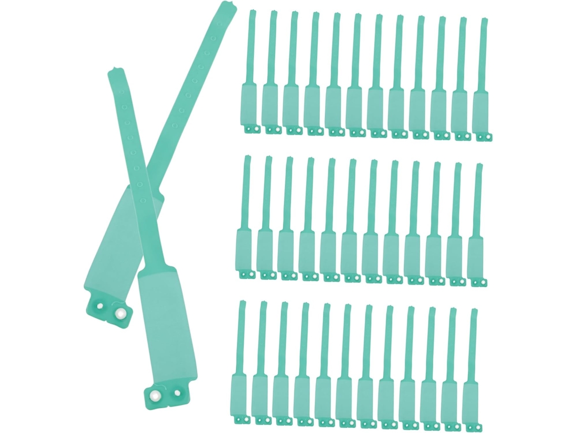Pulseiras de identificação infantil Showeroro, pacote com 100 unidades, pulseiras hospitalares, pulseiras de PVC verde.