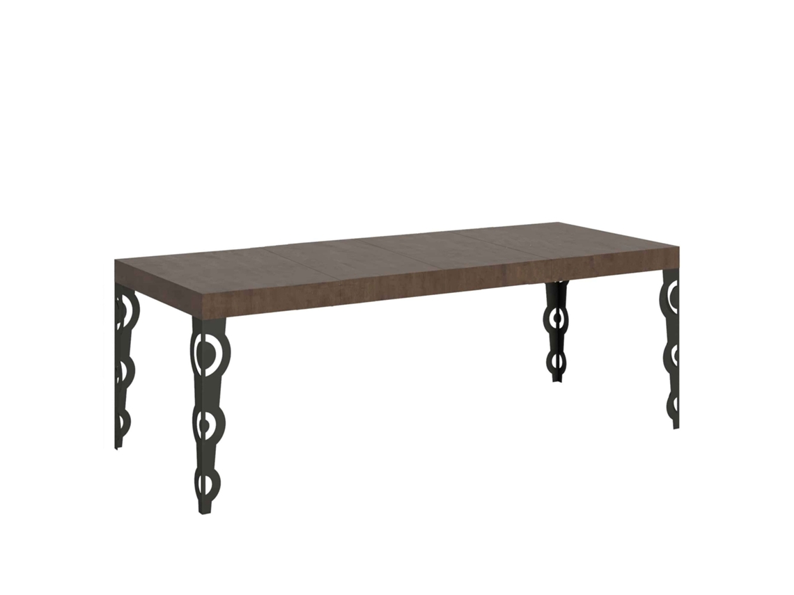 Mesa Extensível Karamay Premium 200/460x90 Cm Pés Nogueira Antracite Itamoby