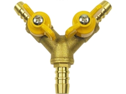 Válvula de Bola Y de Latón 3 Vías 2 Interruptores Con Conexión para Manguera Id 10mm 11mm