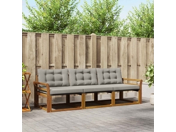 Vidaxl Conjunto De Sofás Para Exterior 3 Unid. Cinza Natural E Claro