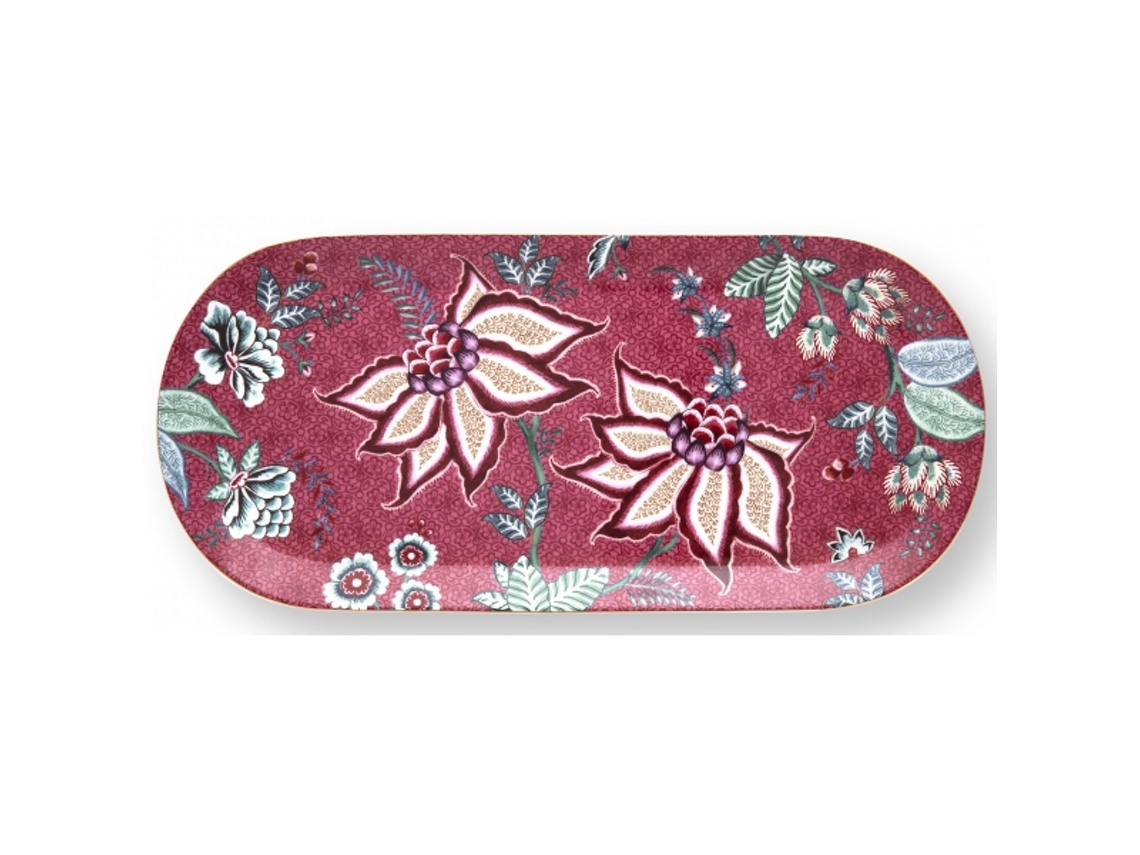 Torteira Rectangular PIP STUDIO Flower Festival Rosa 33X15X1,6Cm