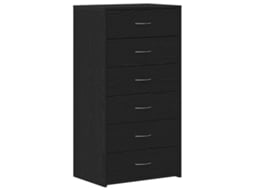 Aparador com 6 Gavetas Carvalho Preto 50x34x96 Cm Madeira Engenheirada MAISON EXCLUSIVE