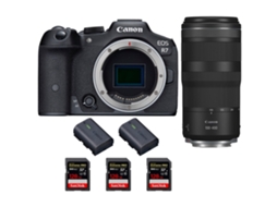 Eos R7 + Rf 100 400mm Is + 3 Sandisk 128gb Uhs ii 300mb/s + 2 Canon Lp e6nh Máquina Fotográfica Híbrida + Ebook Pricedirect CANON