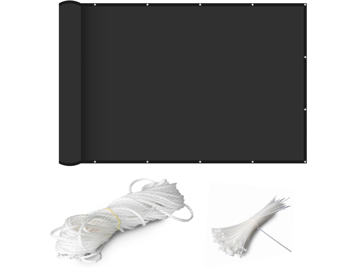 Tela De Privacidade, Guojun, 75 X 200 Cm, Material Alta Qualidade, Opaca, Resistente Aos Raios Uv, Preta