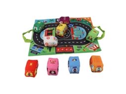 Mali conjunto de Brinquedos de Pelúcia para Bebê com Tapete Multifuncional Carros de Tecido Sons Divertidos