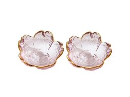 2026 platos de Salsa de Vidrio Pequeños Con Flor de Cerezo para Aperitivos Ensaladas Postres Rosa 2 Piezas