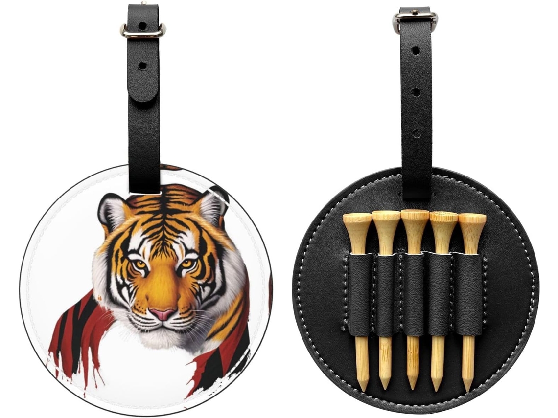 Bolsa para tees de golfe Trail Dust Bison, preta, fácil de transportar | S/MARCA