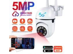 Câmera De Segurança Ip Ptz 5mp Com Wifi 5g, Colorida E Com Visão Noturna, À Prova D'água.