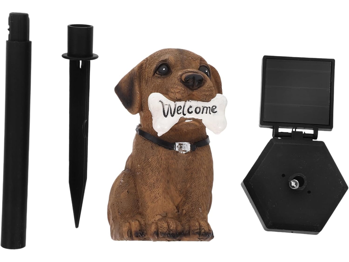 Luminária Solar Decorativa para Jardim com Formato de Cachorro, Ideal para Gramados e Entradas de Garagem. SFUSHOS