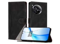 Capa De Couro Com Estampa Triangular E Suporte Tipo Carteira Para Oneplus 12 5g, À Prova De Choque