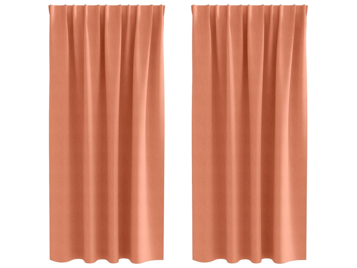 Conjunto 2 Cortinas Opacas Vidaxl Castanho Poliéster (175 X 140 Cm)