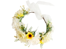 Coroa De Flores Leve Para Cabelo Feminino, Rosas Artificiais De Tecido, Decoração.